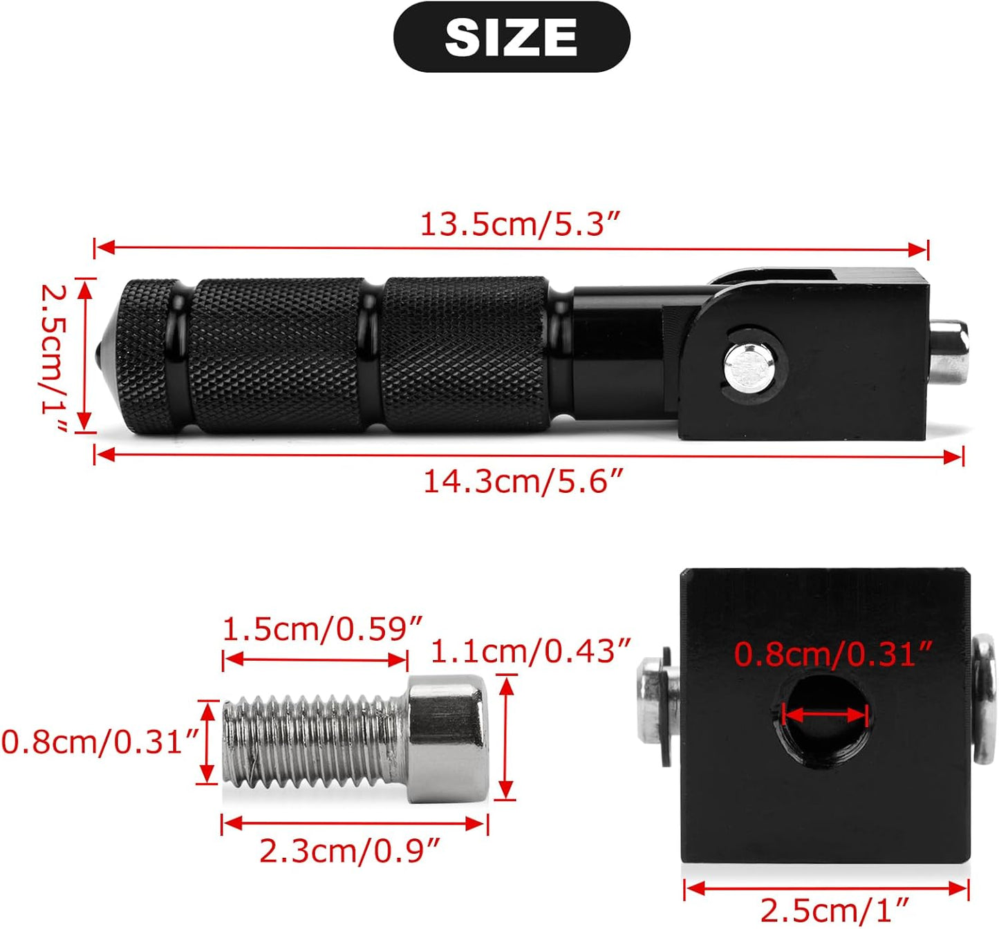 Posapies Universales De Aluminio Negro Para Moto