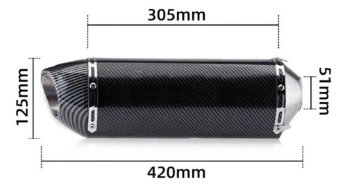 Escape Yoshimura Fibra Carbono Universal Moto Deportivo 51mm