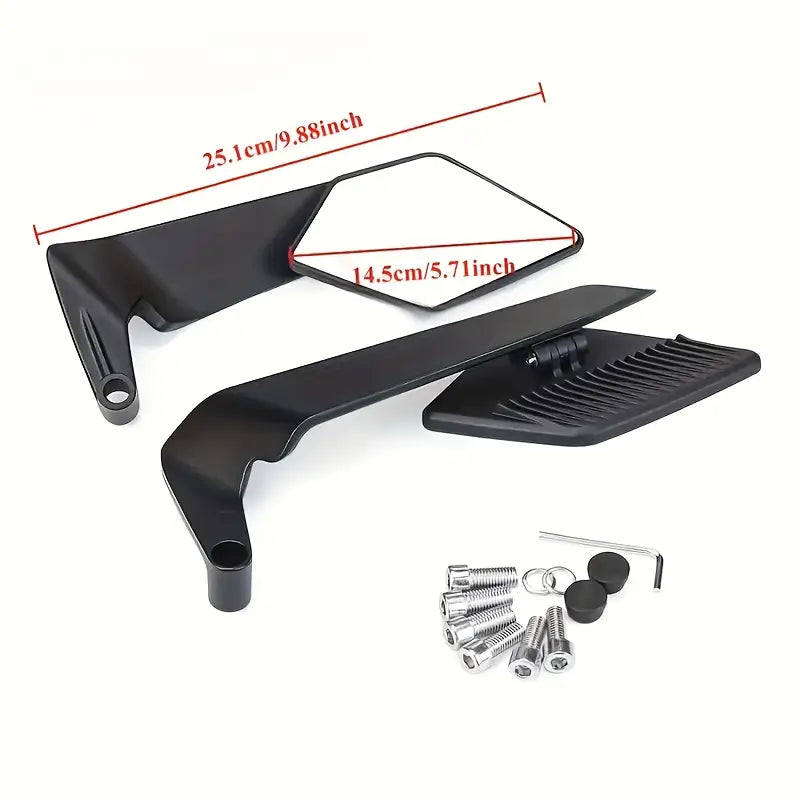 Espejos estilo Alerón Grande de Aluminio universal para naked