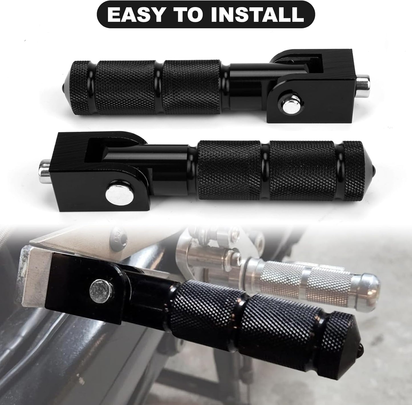 Posapies Universales De Aluminio Negro Para Moto