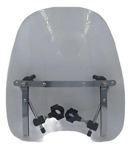Parabrisas Universal 45cm Para Moto Chopper Custom Cruiser Transparente