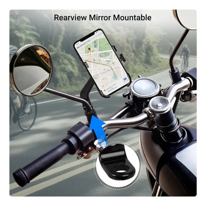 Soporte Celular Moto Universal Espejo Negro Ajustable