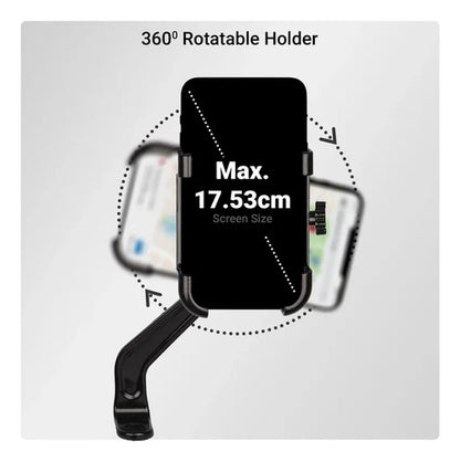 Soporte Celular Moto Universal Espejo Negro Ajustable