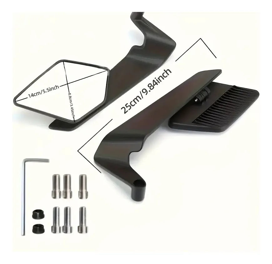 Espejos Moto Tipo Aleron Grande Aluminio Universal
