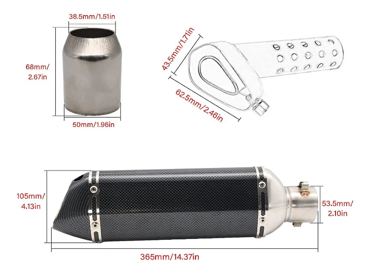 Escape tipo Akrapovic 51mm Universal Moto