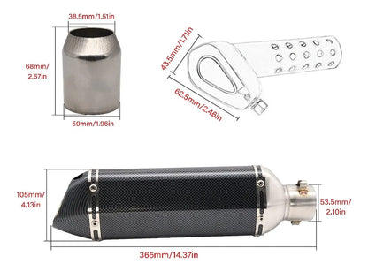 Escape tipo Akrapovic 51mm Universal Moto