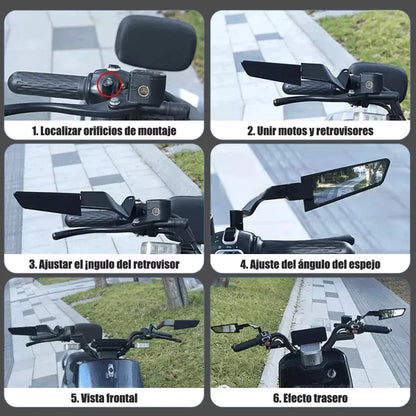 Espejos Moto Tipo Alerón Finos Universales Naked Y Otras