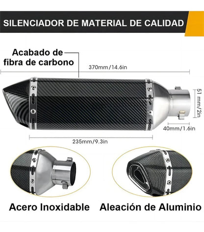 Escape tipo Akrapovic 51mm Universal Moto