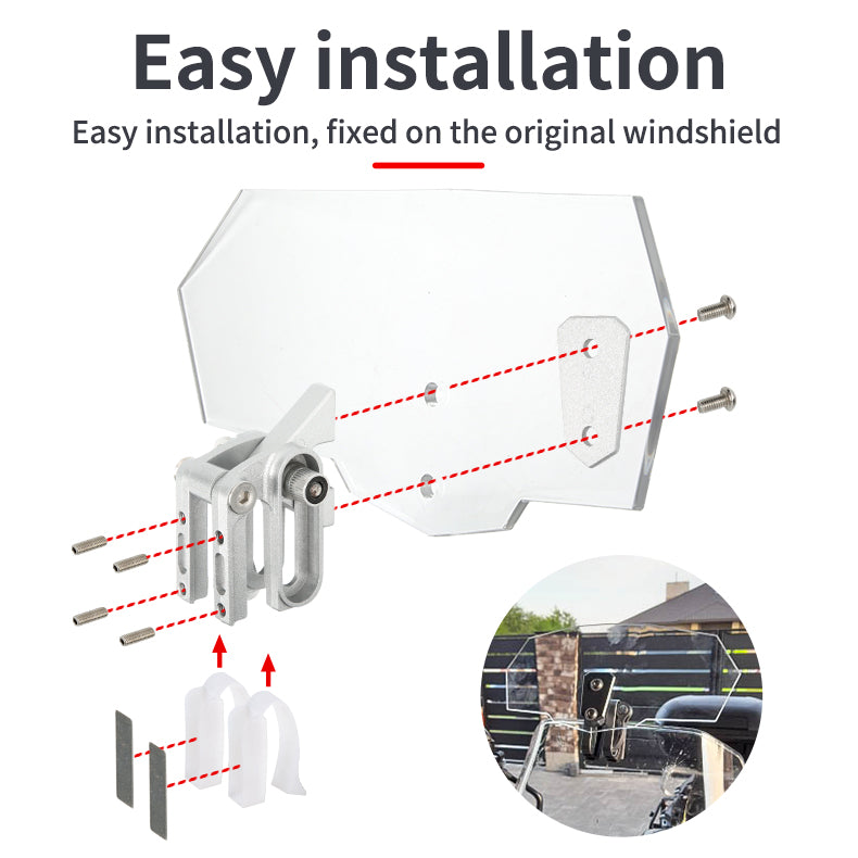 Deflector Parabrisas Para Moto Universal Transparente Transparente