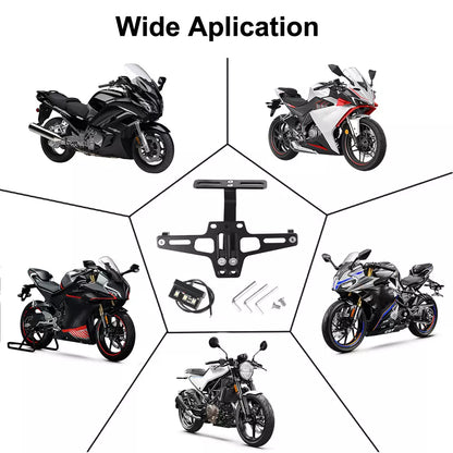 Porta Matricula Rebatible Placa Patente Moto Rebatible Y Luz