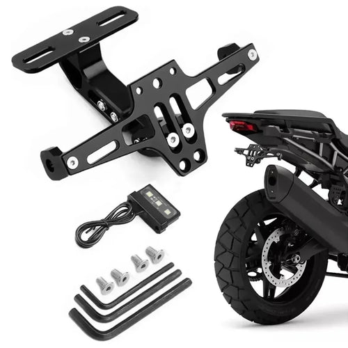 Porta Matricula Rebatible Placa Patente Moto Rebatible Y Luz