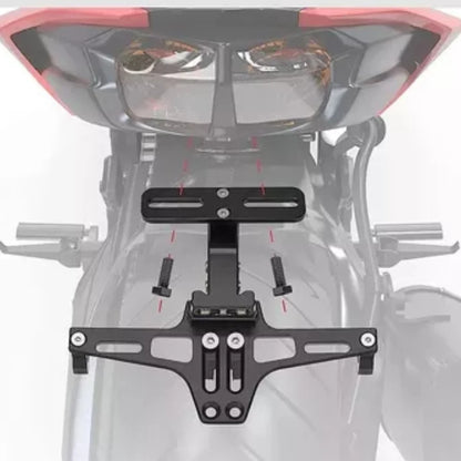 Porta Matricula Rebatible Placa Patente Moto Rebatible Y Luz