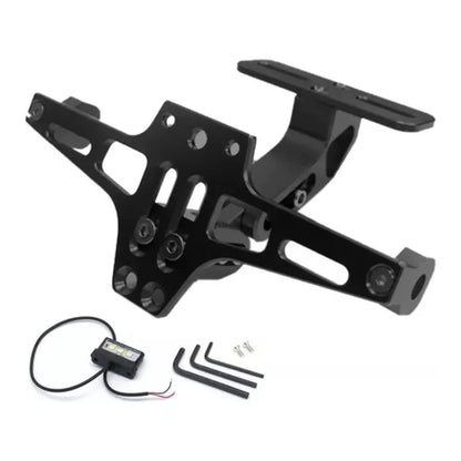 Porta Matricula Rebatible Placa Patente Moto Rebatible Y Luz