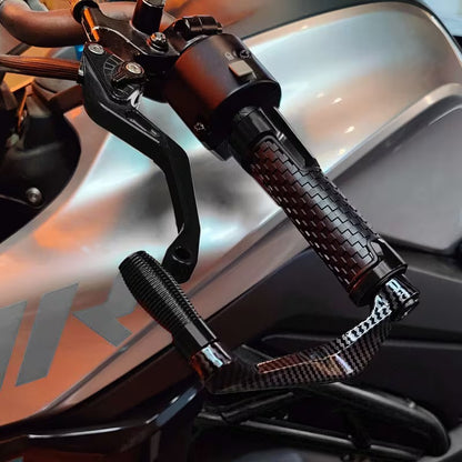 Protector De Levas Freno Y Embrague Estilo Fibra De Carbono Negro