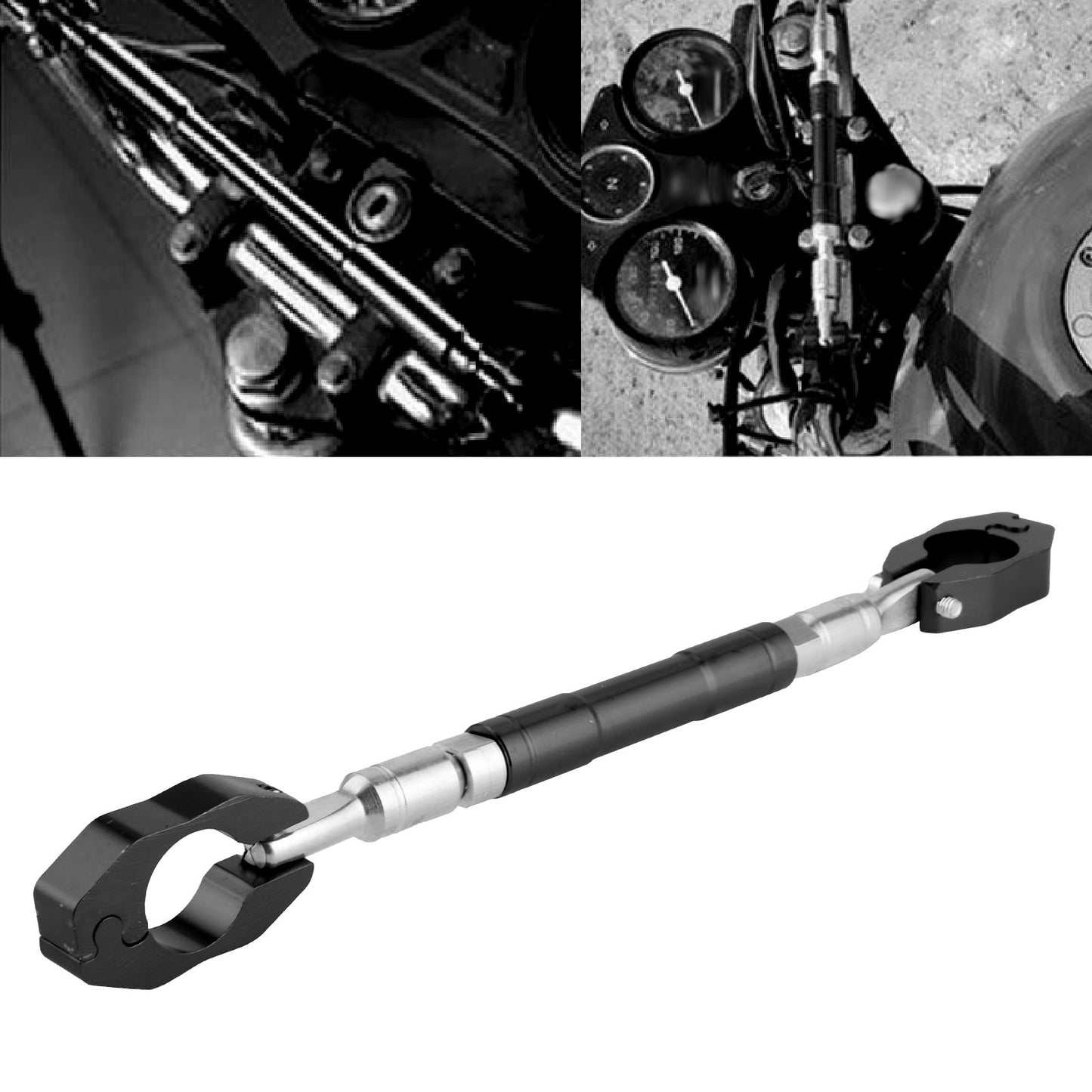 Anti Shimmy Manillar Universal Moto Aluminio Negro
