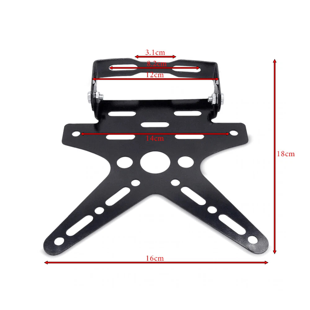 Porta Matricula Moto Rebatible Compacto Perfil Bajo Con Luz