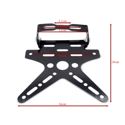 Porta Matricula Moto Rebatible Compacto Perfil Bajo Con Luz